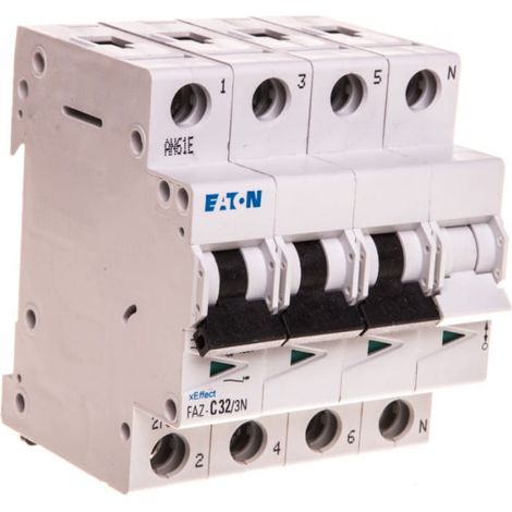 Interruttore magnetotermico 3P+NC 32A 15kA AC FAZ C32/3N 278978