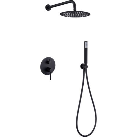 Set Doccia Imex Monza GPM039/NG Nero Opaco da Incasso Nero Opaco
