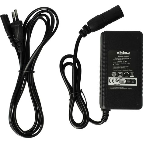 vhbw Fuente alimentación, cargador, cable carga 220 V, 52 W baterías de bicicletas compatible con Netto, Marktkauf, Real, Otto, Ruhrwerk, Samsung 24 V