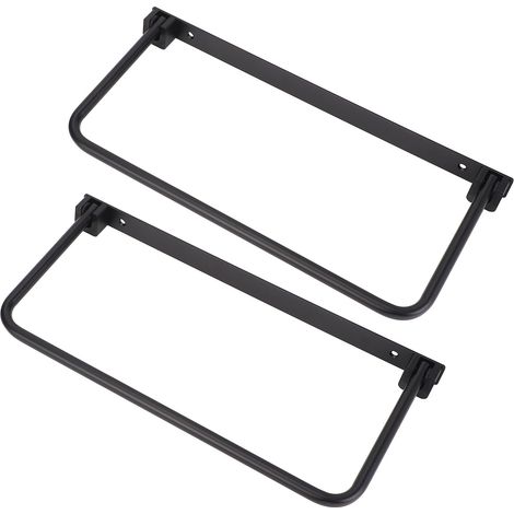 Lot de 2 étagères à chaussures pliables en alliage d'aluminium, fixation murale, gain de place, pour camping-car, hôtel ou salon (noir). (1/5)