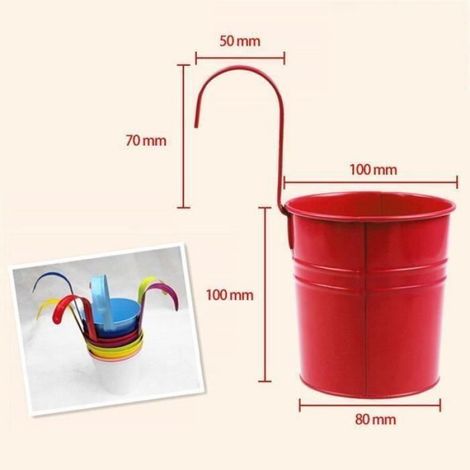 Pot De Fleurs Suspendu - Métal Fer - Pour Balcon Jardin Fenêtre - Lot De 10 Pièces (1/4)