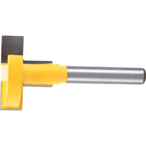 Fraise à rainurer en T en carbure cémenté à queue de 1/4" pour le travail du bois (Jaune 27 mm) (1/5)