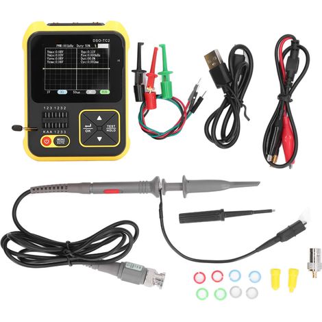 Oscilloscope Numérique Portable 2,4 Pouces TFT Écran Test Signal Onde Transistor avec Sonde P6100 (1/5)