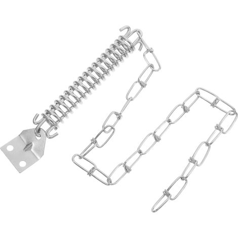 Chaîne de Sécurité pour Porte en Acier Argenté, Anti-vol, Vent (1/5)