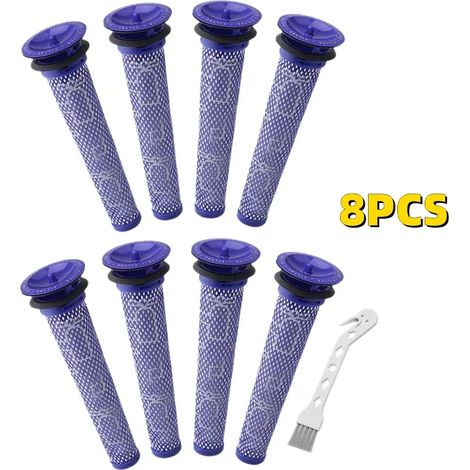 (8 pièces) Convient aux aspirateurs V7 et V8 : préfiltre et postfiltre de rechange, couvercle inférieur, joint d'étanchéité supérieur fixe, accessoires anti-poussière (1/4)
