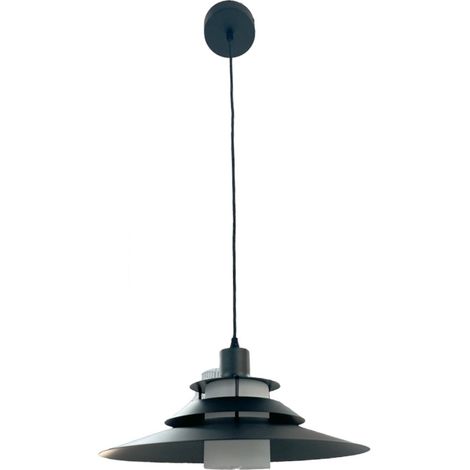 Lampadario A Sospensione Porta Lampadina E27 Lampada Industriale Vintage Nero (1/5)