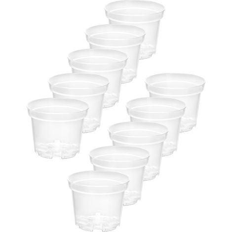 Garronda Pots Horticulture Ronds Transparents Pots pour Culture de Plants de Plantes et Fleurs GD-0024 (10 Pièces Transparent, ⌀ 15cm H 12cm)