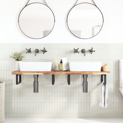 Dessus de meuble de salle de bain non traité bois d'acacia CFW921388 (1/5)
