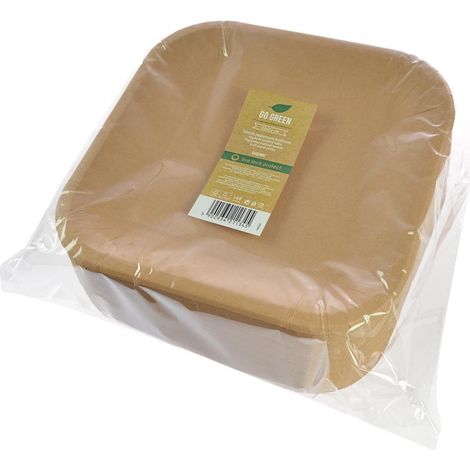 Assiettes en papier kraft 23 cm, lot de 144.