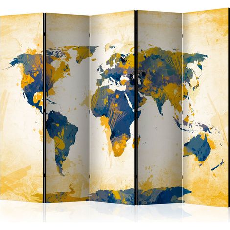 Paravento - Map of the World - Sun and sky II [Room Dividers] - 225x172 (1/4)