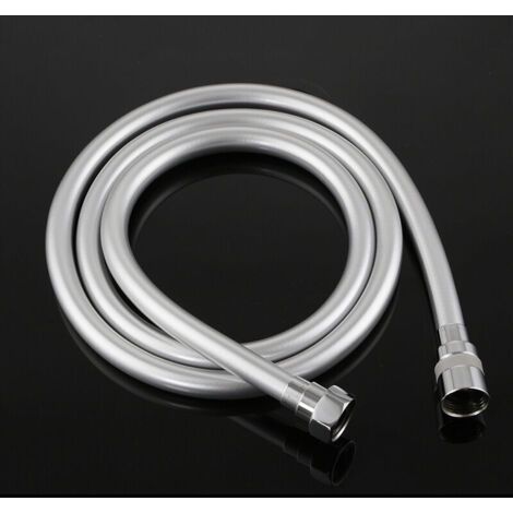 Tubo doccia antitorsione, 2,0 m, in PVC, grigio argento.