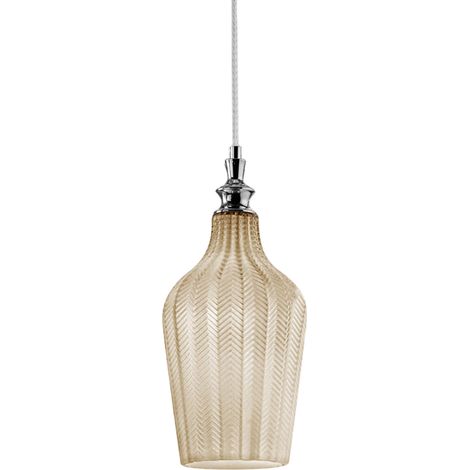 CLEOFE S/12 - LAMPADARIO SOSPESO 1 LUCE ATTACCO E27 IN VETRO COLORE OCRA D.18CM (1/3)