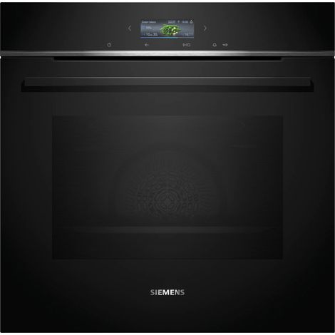 Siemens HB774G1B1B1, iQ700 - Intelligenter Einbaubackofen, 60 x 60 cm, made in Germany, schwarz, activeClean Pyrolyse und humidClean Hydrolyse, Air Fry, Automatikprogramme, Touchscreen Display