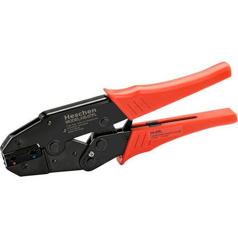 Pince à sertir à cliquet HS-07FL pour drapeau femelle à déconnexion rapide, utilisation pour 1,5-2,5 mm² (15-13 AWG), rouge (1/5)