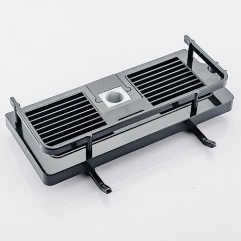 (Schwarz) Duschablage, Seifenhalter, Duschablage, kein Bohren erforderlich, mit Seifenhalter, Schwarz 24–25 mm (1/4)