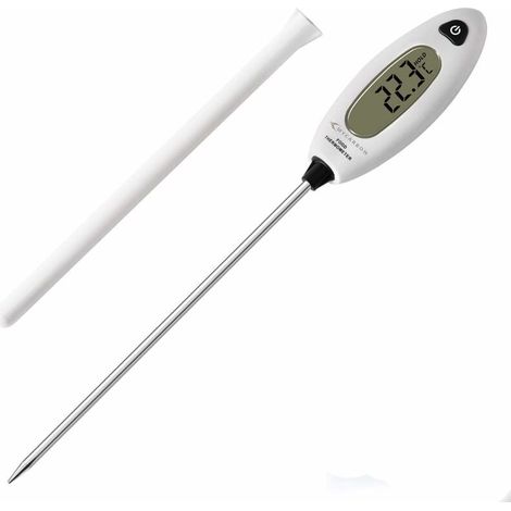 Thermomètre de cuisson numérique à sonde longue, lecture instantanée, 5 secondes, grand écran LCD, pour viande, barbecue, pâtisserie et bain. (1/5)