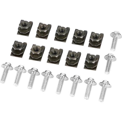 Kit de vis de carénage moto x 16 mm, embout de vis, démontage rapide, écrou à clip