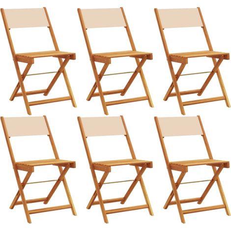 Maison Exclusive - Gartenstühle 6 Stk. Klappbar Beige Stoff und M