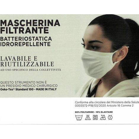 1 MASCHERINA FILTRANTE BATTERIOSTATICA IDROREPELLENTE