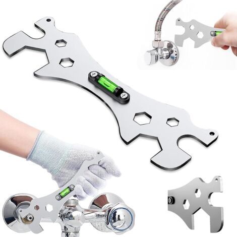 QORVA-Clé de Douche Multifonctionnelle, Outil d'Installation Et d'Entretien de Salle de Bain, pour Vis Hexagonale 8-30 mm