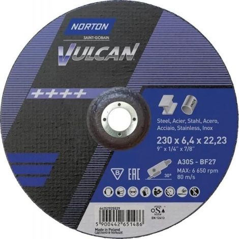 Norton Clipper Norton Vulcan disco abrasivo grigio 230 mm