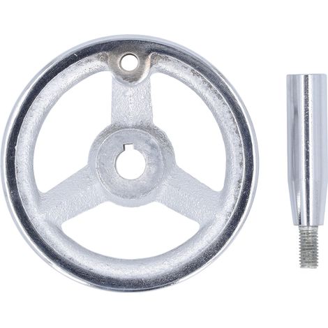 Volant à 3 branches avec poignée rotative, en fonte, rond, pour tour, fraiseuse et rectifieuse, 12 x 100 mm (1/5)