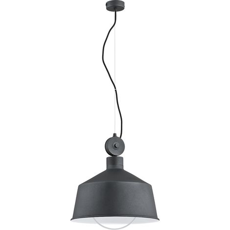 Suspension industrielle noire cage géométrique E27 (1/2)