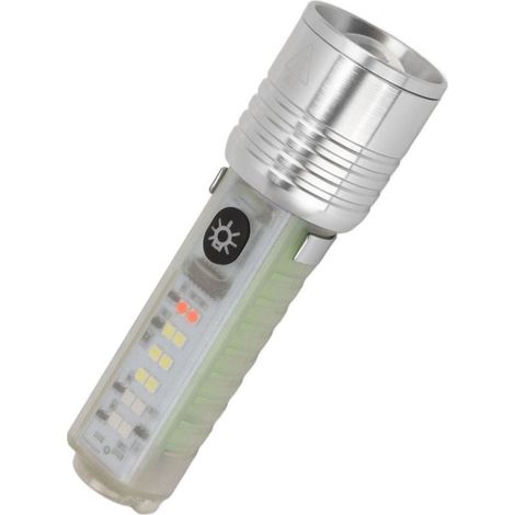 Flashlight LED - 1800 Lm - 8 Modes - USB Rechargeable - Magnetic Tail - UV Function - Outdoor Emergency Camping