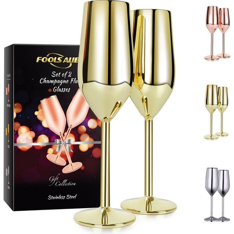 Flûtes à champagne inox 18/8 – durables et élégantes