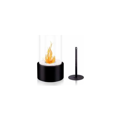 Cheminée bioéthanol de table 16.5 x 16.5 x 27.5 cm – Panneaux en verre trempé – Base en acier solide – Pour intérieur et extérieur (1/4)