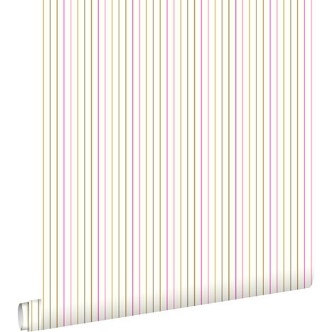 papier peint à rayures rose doux - ESTAhome (1/5)