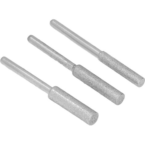 Ensemble de 30 pierres à aiguiser pour tronçonneuse (4,0 mm/4,8 mm/5,5 mm) et lime diamantée avec manche de 3 mm.