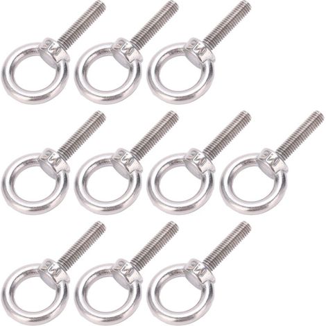 Boulon d'œil 10pcs 304 en acier inoxydable soulevant la gamme de vis de vis à bague ronde m6x25