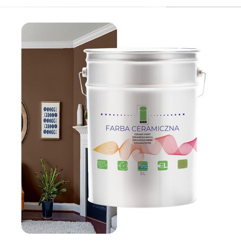PITTURA MURALE IN CERAMICA, LAVABILE, MARRONE, 5L, ANTIMACCHIA (1/5)