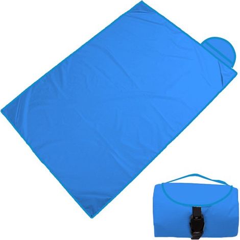 Manta de picnic, Manta de playa, Esterilla de picnic plegable, Manta de picnic impermeable, Manta de picnic portátil, 200150 cm, jardines, Azul (1/5)