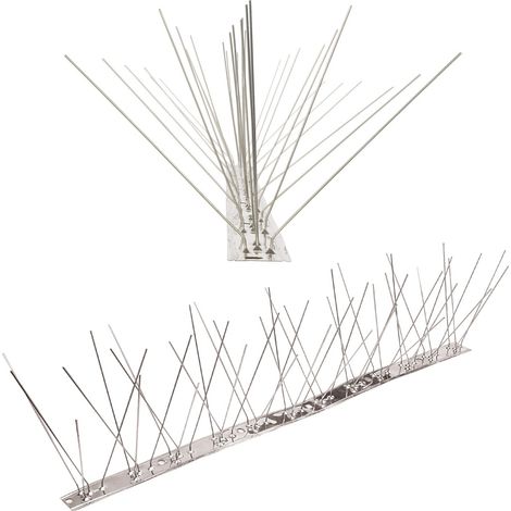 10 Meter (20 x 0,5m) Taubenspikes 5-reihig auf V2A-Flexleiste - hochwertige Lösung für Vogelabwehr Taubenabwehr Edelstahl Spikes (1/6)