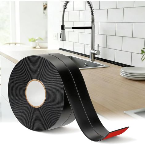 Joint Salle De Bain - 1 Rouleau - PVC Noir - Étanchéité Douche Et Évier - Anti-Moisissure - 60 Mm X 14 M (1/5)