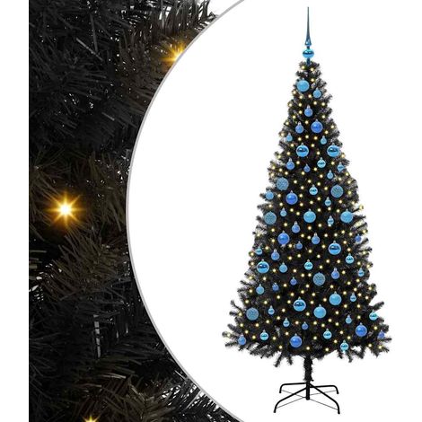 Sapin de Noël Arbre de Noël avec 300 LED avec support Noir 180 cm PVC (1/5)