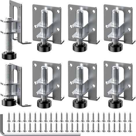 Lot de 8 pieds de meubles réglables en hauteur pour armoires, étagères, armoires, établi (1/5)