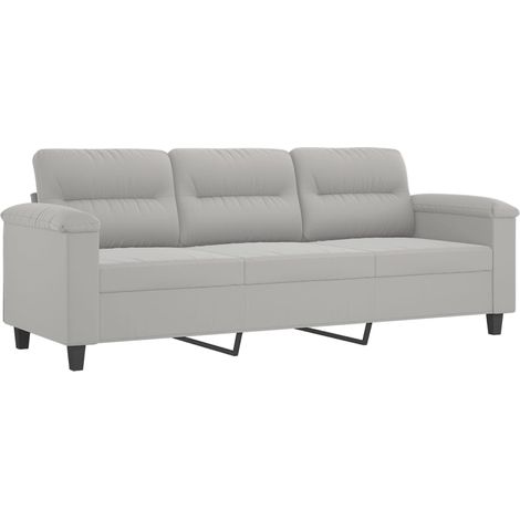 Canapé à 3 places，Sofa pour Salon，Banquette Gris clair 180 cm Tissu microfibre CFW597305 (1/5)