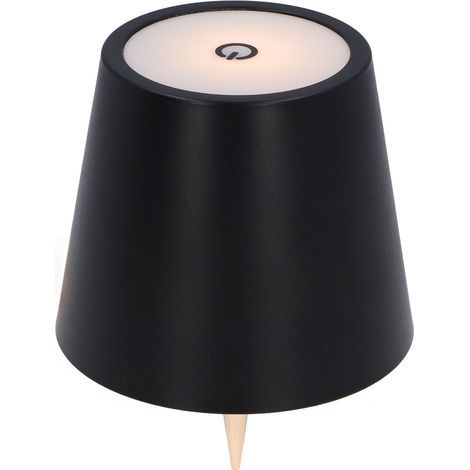 Lampe bouteille de vin LED 3 couleurs à intensité variable, commande tactile, rechargeable et sans fil, noire, idéale pour bars et restaurants. (1/5)