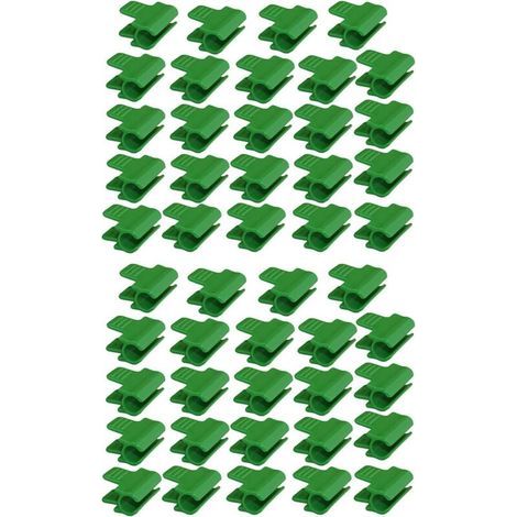 Lot de 48 colliers de serrage pour tuyau de jardin, accessoires de film d'abri de jardin, diamètre extérieur 16 mm, piquets pour plantes, clips en plastique pour serre, Vert (1/3)