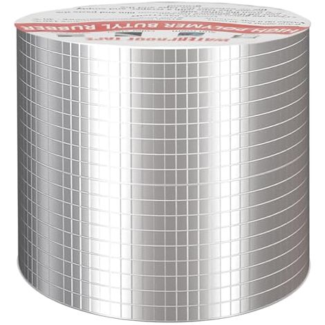 Butyl Rubber Aluminum Foil Tape, Waterproof Tape for Roof Leakage Surface Crack (1mm10cm5m)