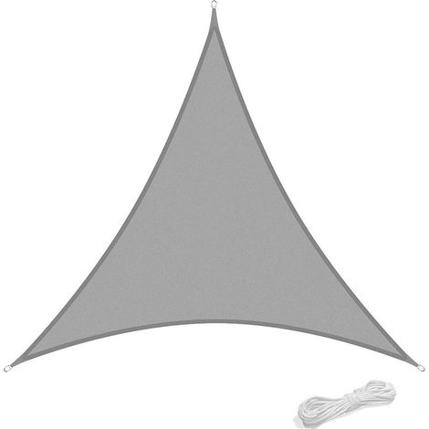 Auvent de voile d'ombrage 2x2x2m pour la protection solaire extérieure Jardin Patio Yard Party étanche Protection solaire Abri Auvent Voile Auvent 90% Bloc UV avec Corde Libre Triangle Gris (1/5)
