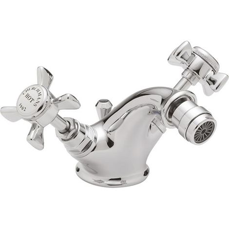 Sagittarius Churchmans Mono Bidet Mixer Tap With Pop Up Waste Dual Handle Chrome