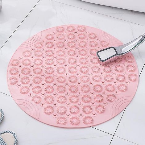 (rose,30 X 30 Cm)pvc Tapis De Bain De Massage Rond Tapis Douche Antidrapant Tapis De Salle De Bain Tapis De Douche Lavable En Machine Tapis De Bai (1/3)