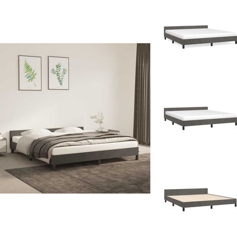 Bettgestell ohne Matratze Dunkelgrau 160x200 cm Samt - Samtbettwäsche - Doppelbett - Boxspringbett - Bettsofa - Lattenrost (1/5)