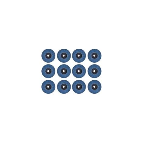 Lot de 12 Disques Abrasifs à Lamelles - 75 mm - Grain 120 - Métal, Acier, Bois - Bleu (1/5)