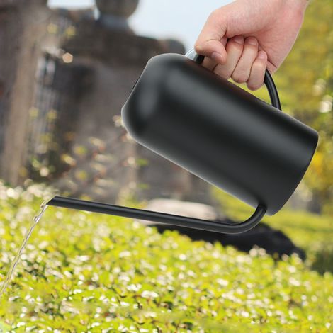 Arrosoir à long bec en acier inoxydable de 1,5 L pour l'arrosage des fleurs, plantes et bonsaïs de jardin. (1/5)