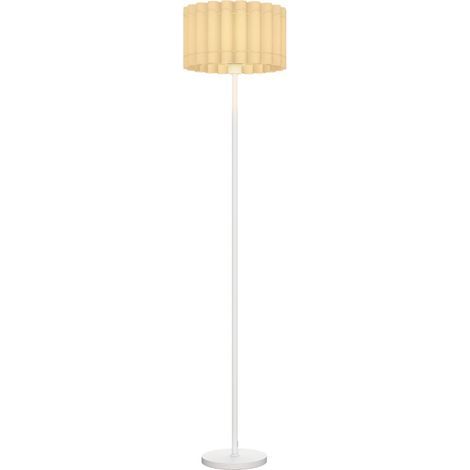 AMXCNOY Lampadaire avec douille E27, Lampe sur pied avec abat-jour ondulé, Lampe sur pied avec interrupteur au pied pour salon, chambre, ampoule non incluse, Blanc (1/5)